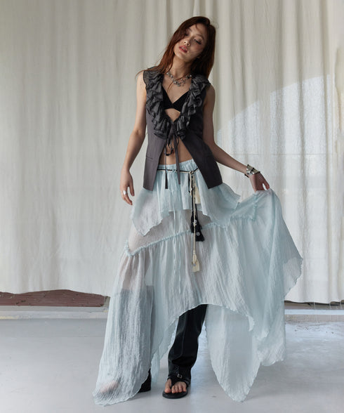 Frill Collar Vest & Sheer Flare Skirt Series